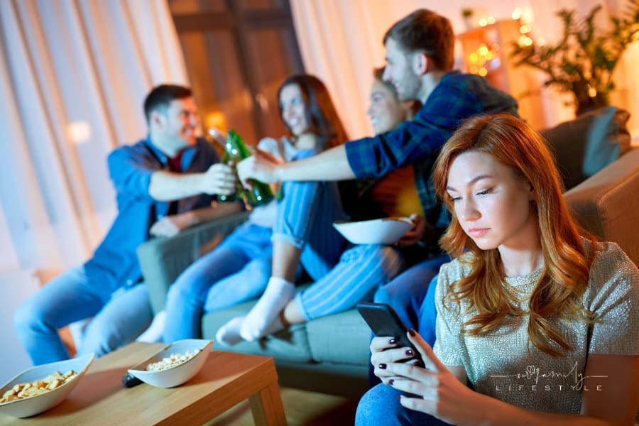 Sad Young Woman Feeling Alone from Friends