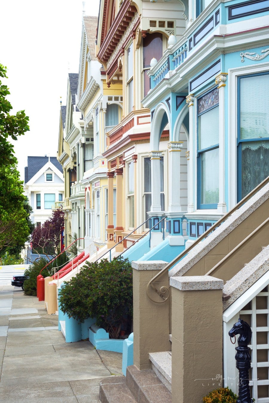 colored traditional houses of Alamo Square in San Francisco, California