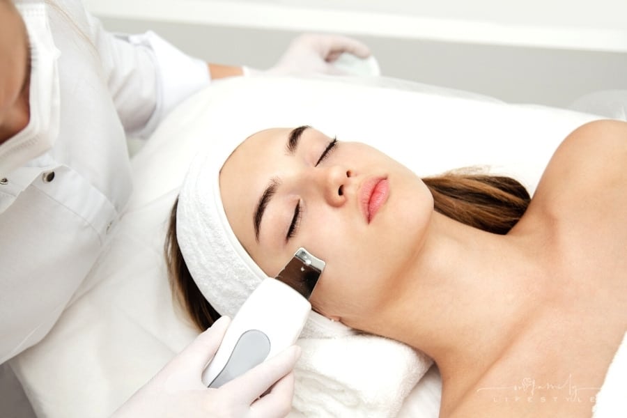 woman getting skin rejuvenation in a medical spa