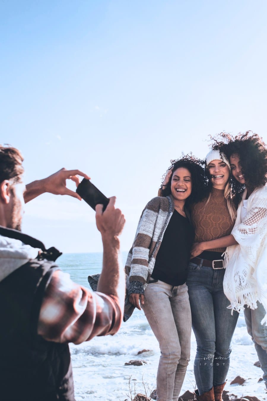 Friends on Road Trip Taking Pictures