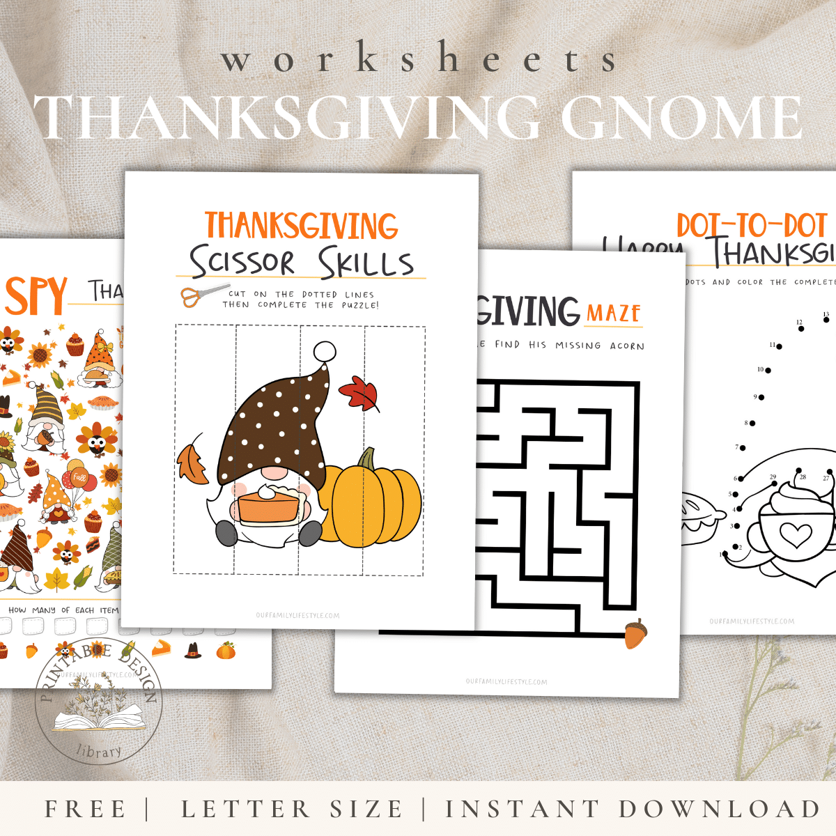 Printable Thanksgiving Worksheets for Kids