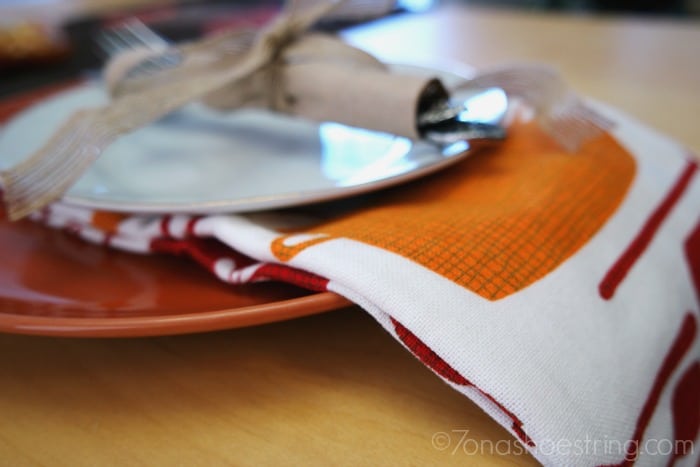 At Home Thanksgiving dinner setting