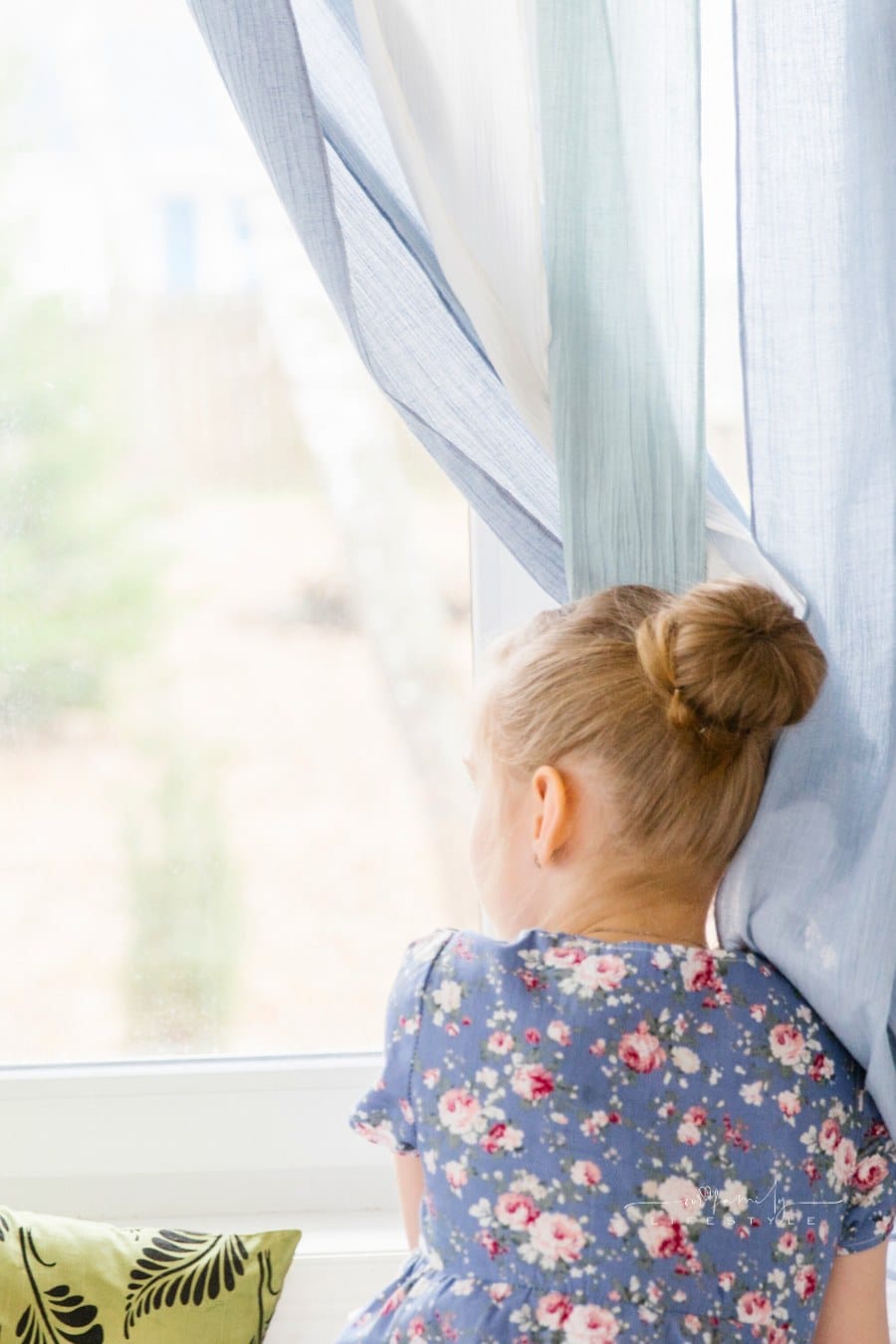 Kids looking out the window