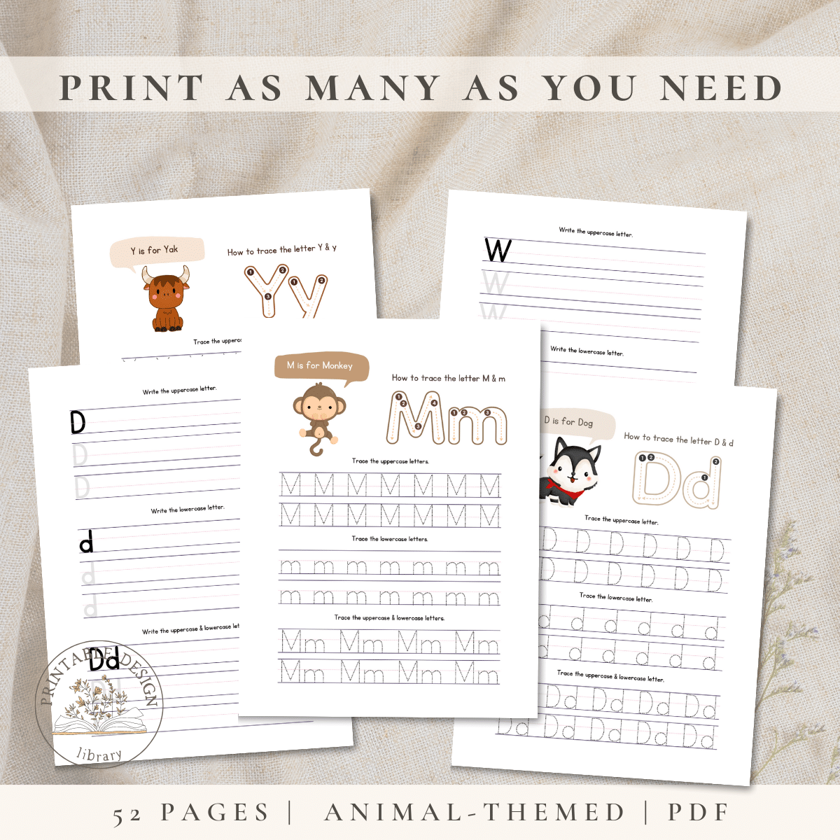 Tracing-Letters-Worksheets-52-pages