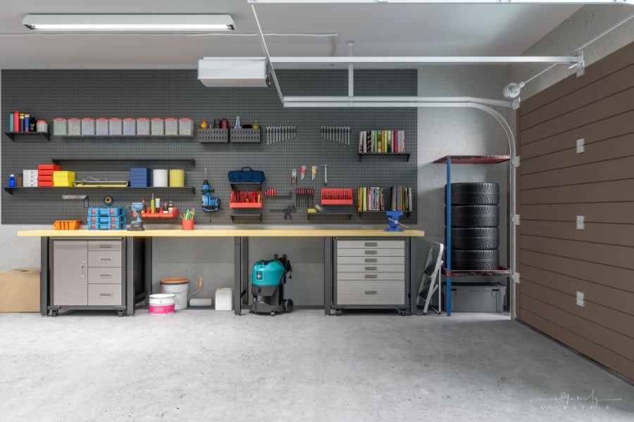 clean, organized home garage