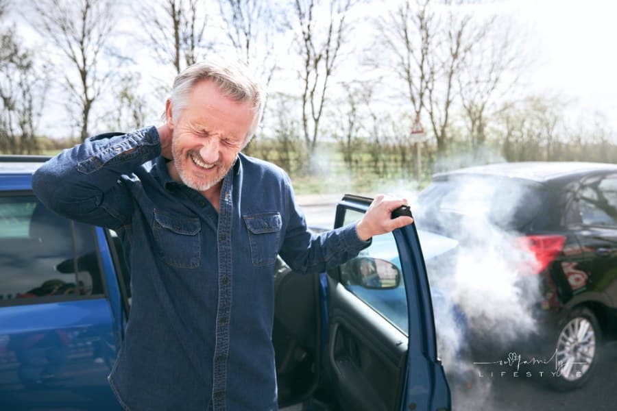 Senior Driver with Whiplash Injury after Car Accident
