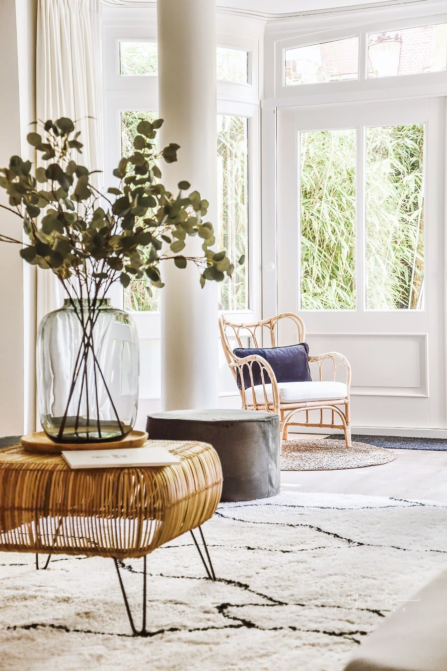 Bright Living Room with a wall of windows