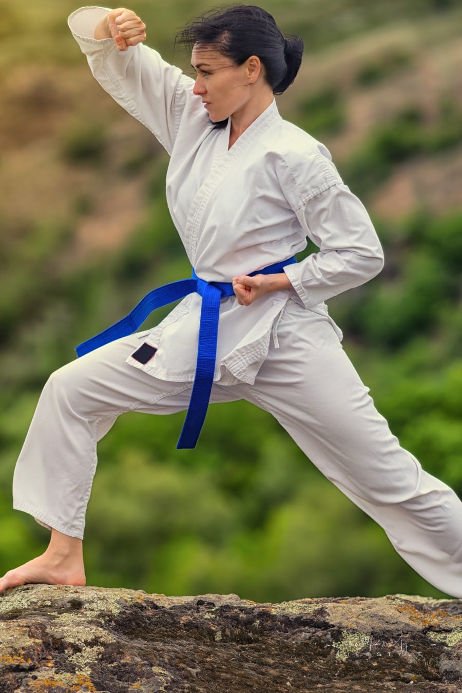 woman training in martial arts