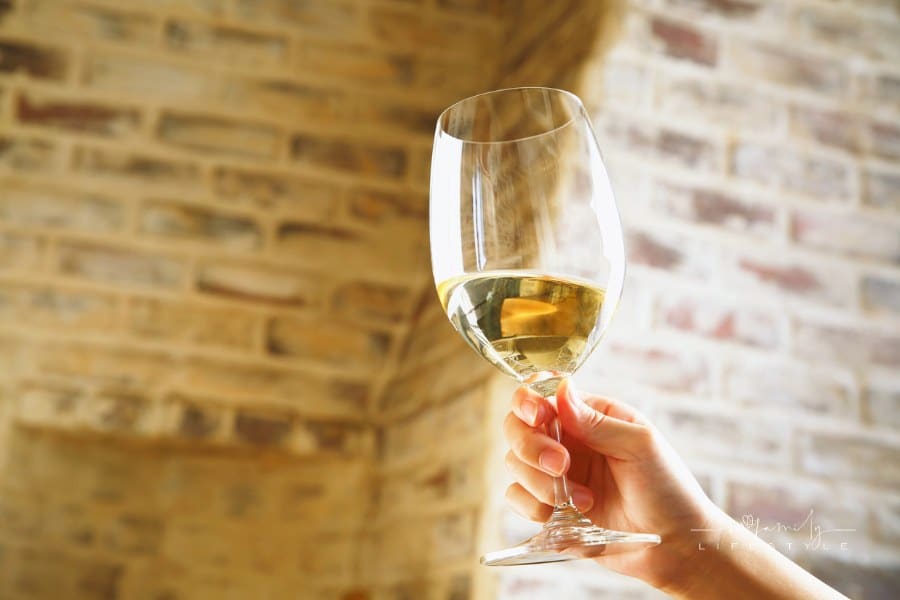 Hand Holding a Glass of White Wine