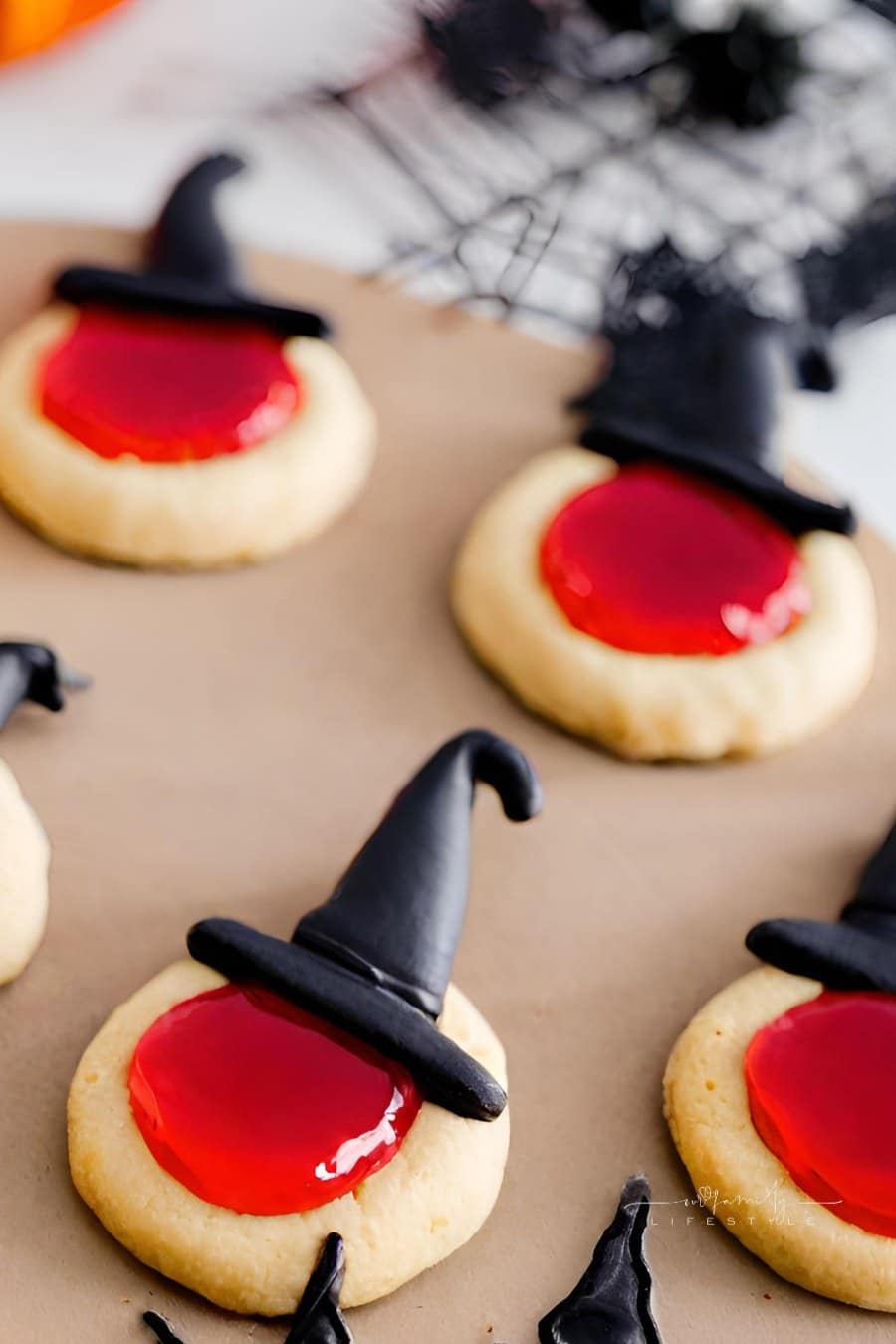 Witch Thumbprint Cookies with Blood-red Jam