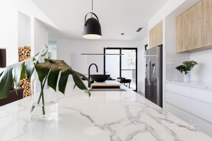 Marble kitchen counter