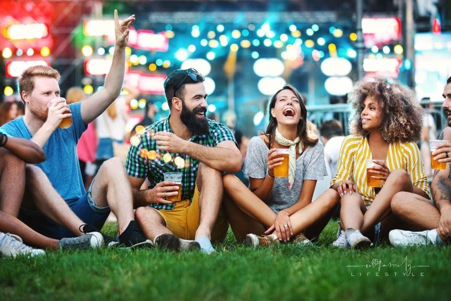 Hanging out with friends before the concert.