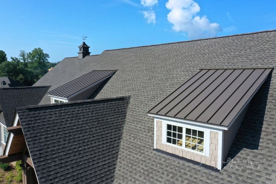 Topview of residential shingled roof