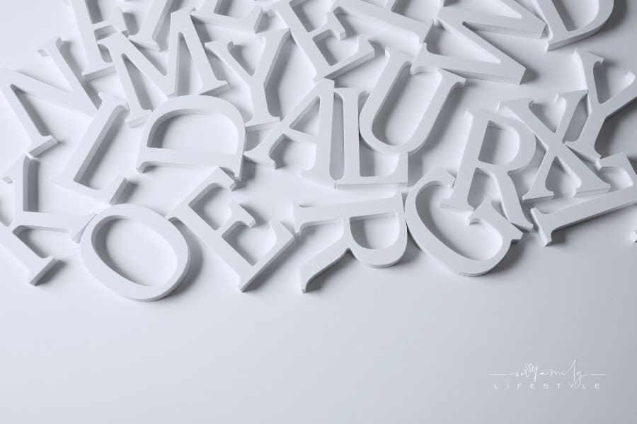 3D White Letters on a white background