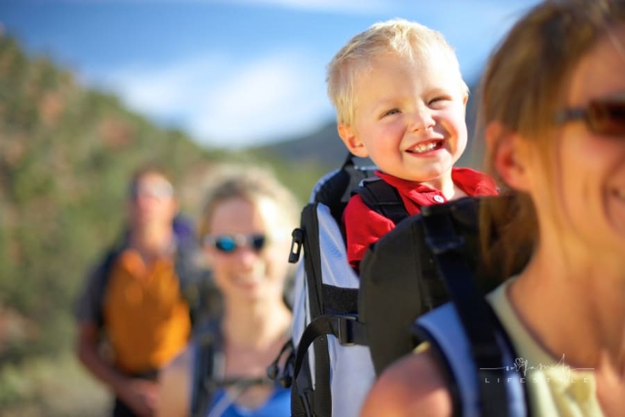 Family with toddler hiking in Zion National Park