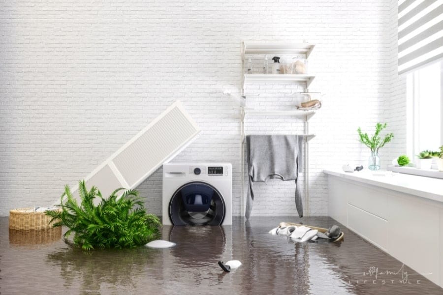 flooding in basement laundry room