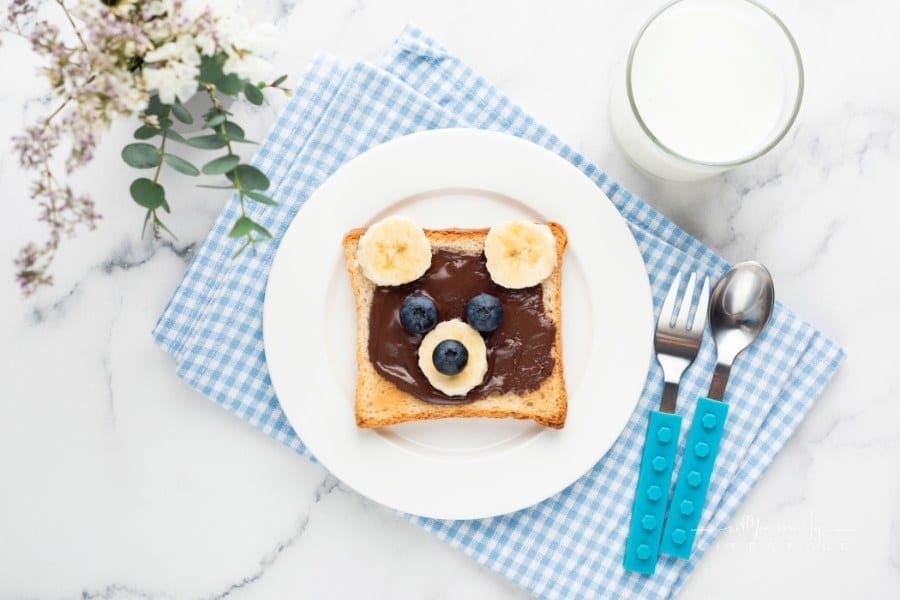 Food art teddy bear toast for kids