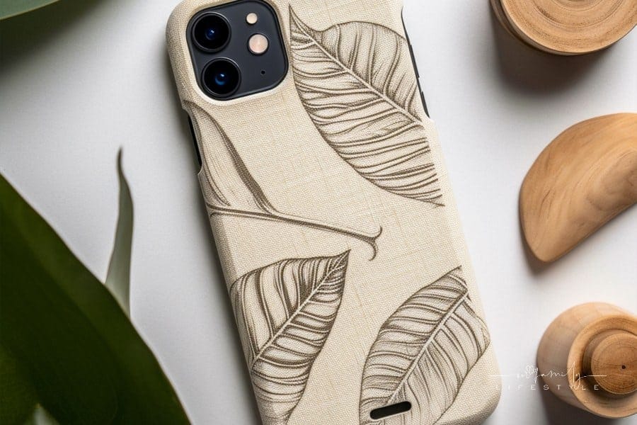 custom phone case with leaf design