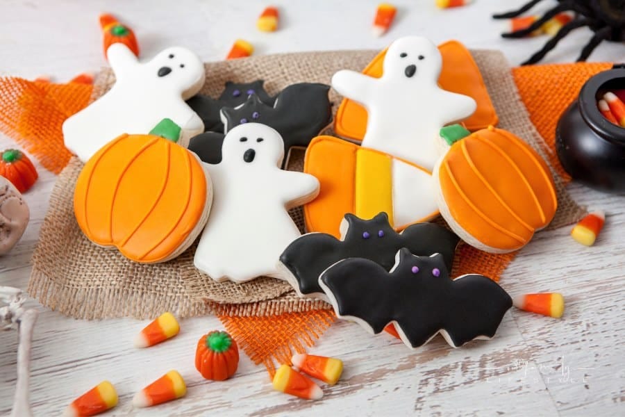 assortment of Halloween cookies