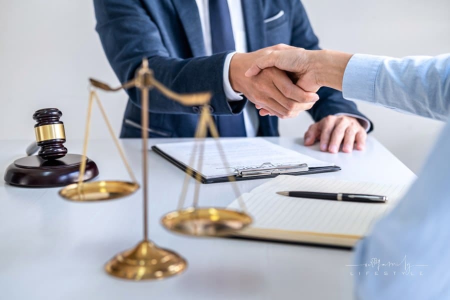 Lawyer and client Shaking Hands