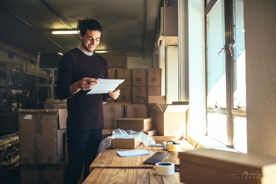 entrepreneur happy about customer satisfaction