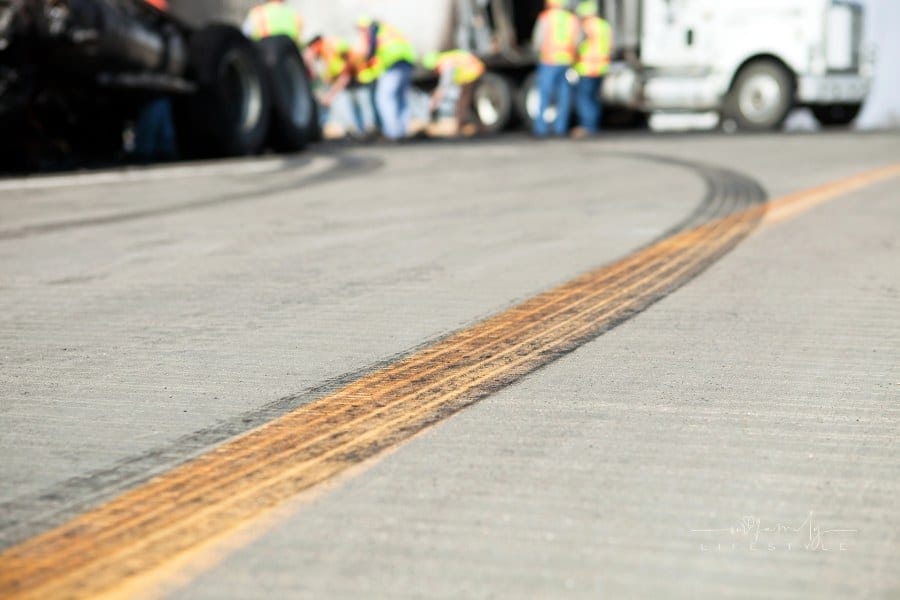 Semi Truck Highway Accident Cleanup