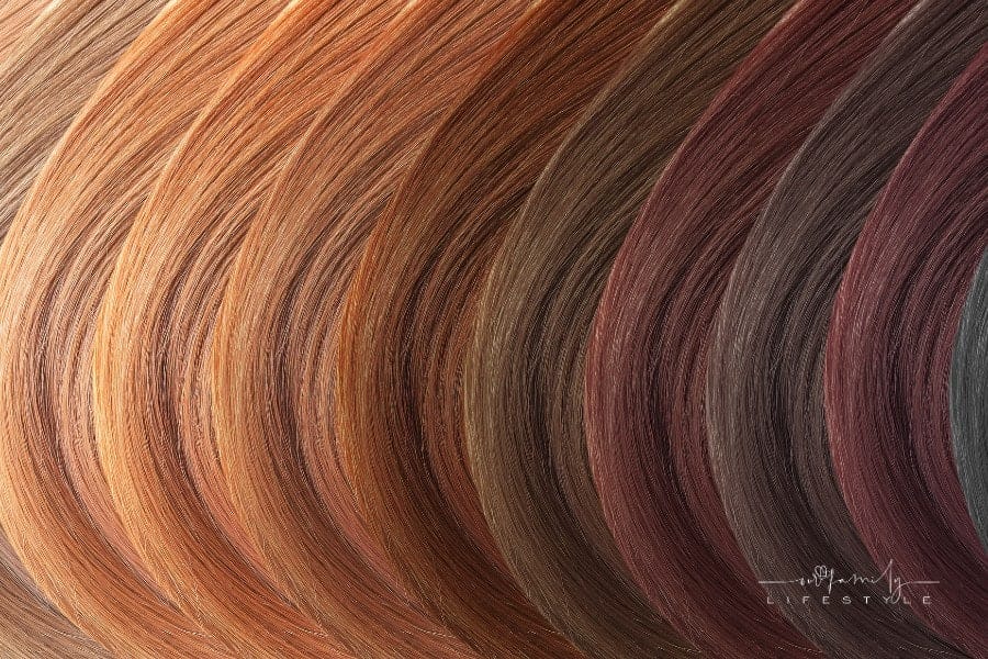 Samples of Hair Dyed in Different Colors