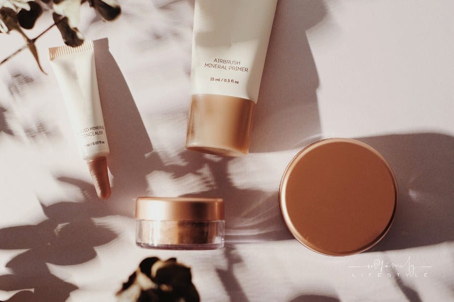 Variety of beauty products flatlay