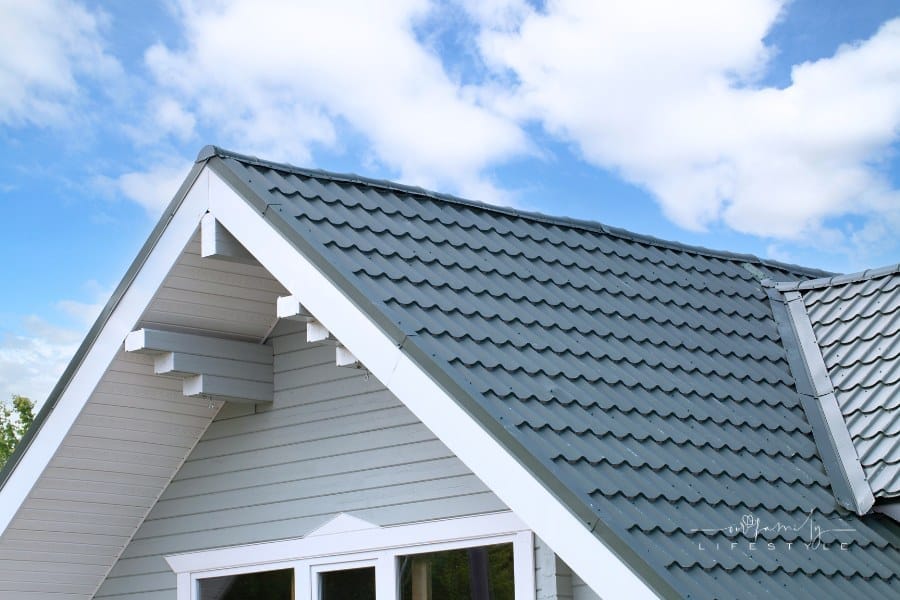 metal tile roof on house