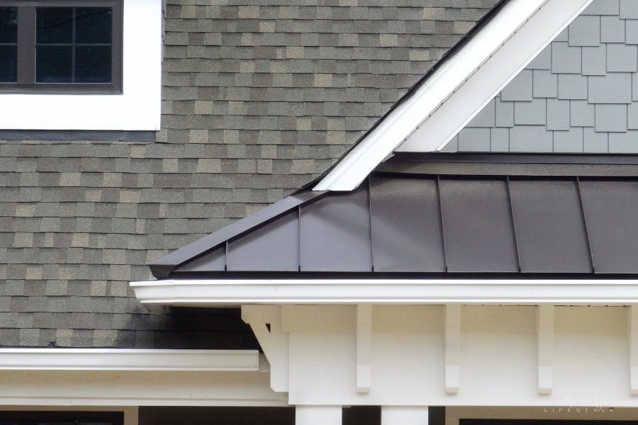 close up view of roof of a house