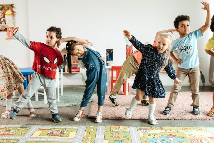 Kids Exercising in Preschool