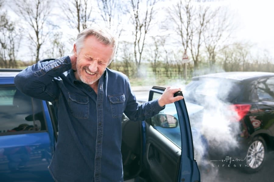 Senior Driver with Whiplash Injury after Car Accident