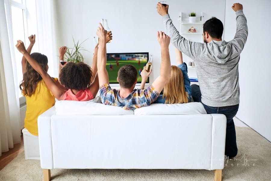 Friends Watching Soccer on TV